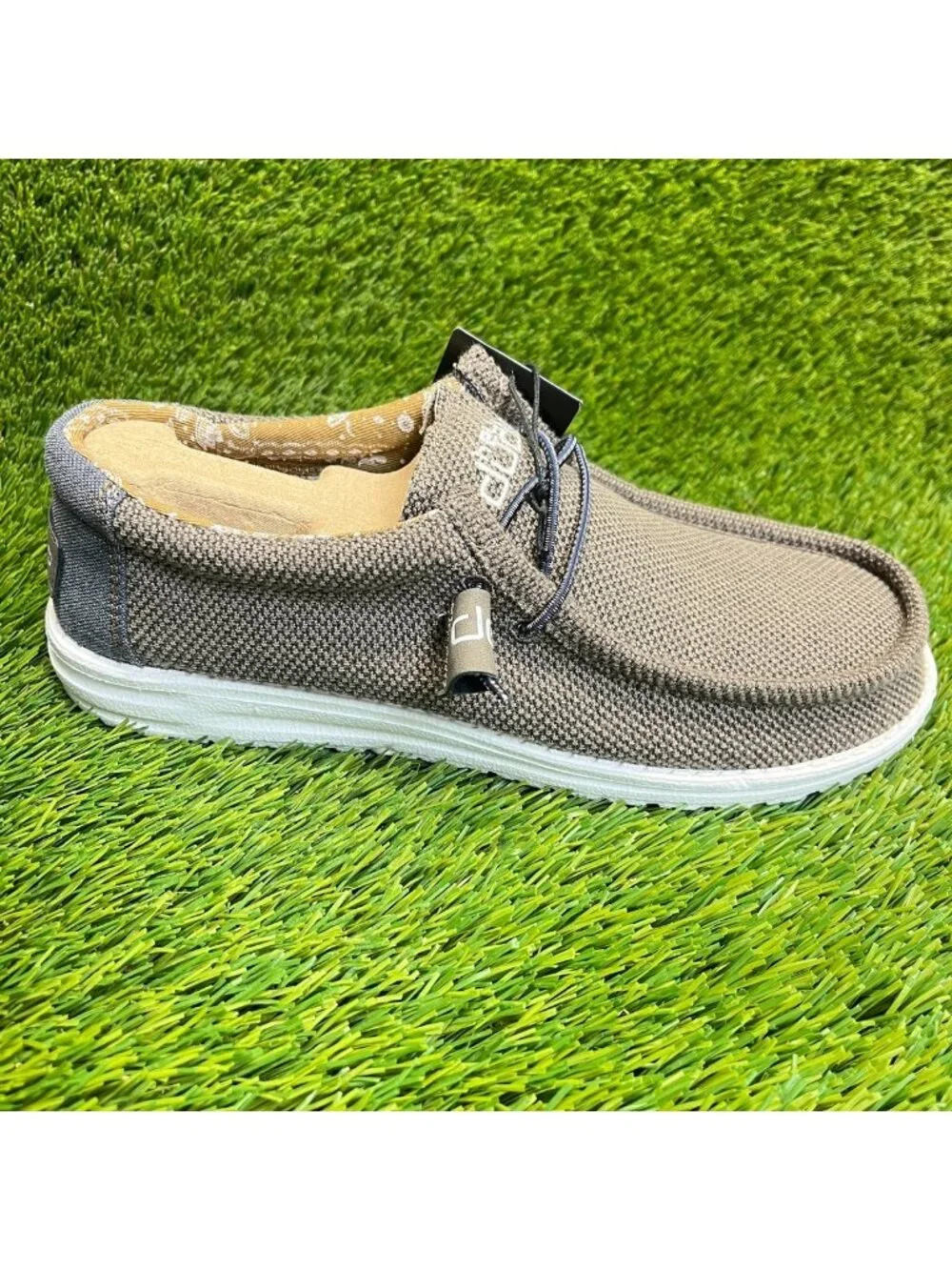 Hey Dude Wally Paisley Mens Size 8 Chocolate White Casual Walking Slip-On Shoes